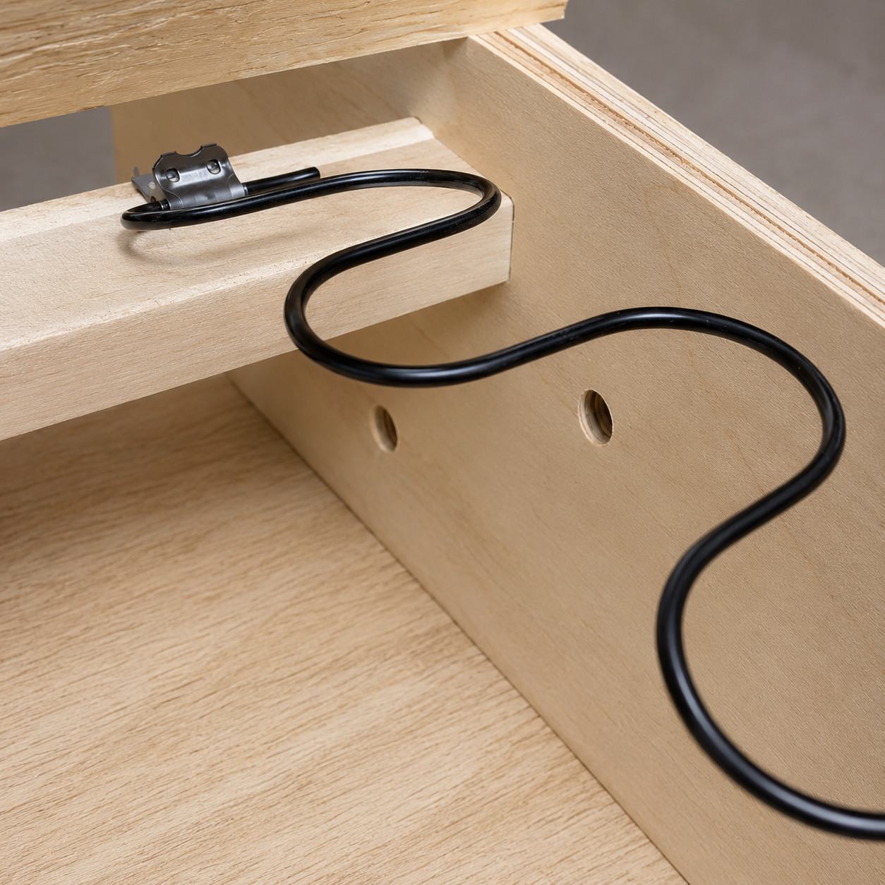 Sinuous spring attached to the seat deck of a sofa frame