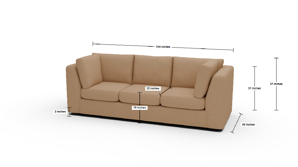 Parmer 104" Sofa - Dimensions