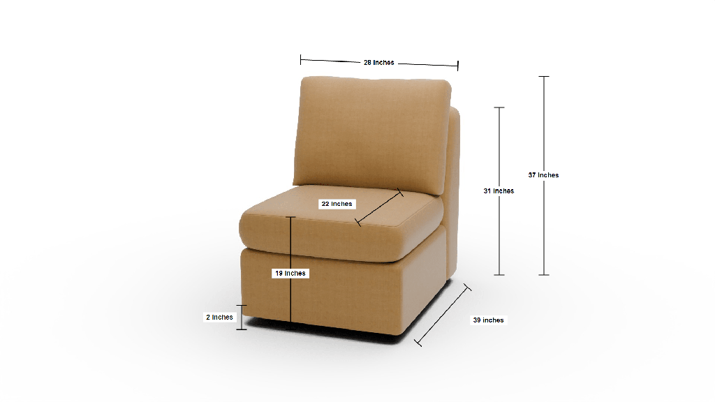 Parmer Armless Chair - Dimensions