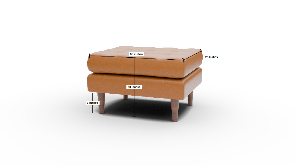 Ladybird Leather Ottoman - Dimensions