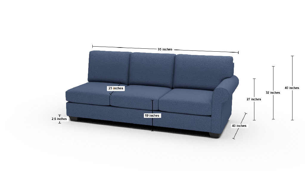 Manor Raf Sofa - Dimensions