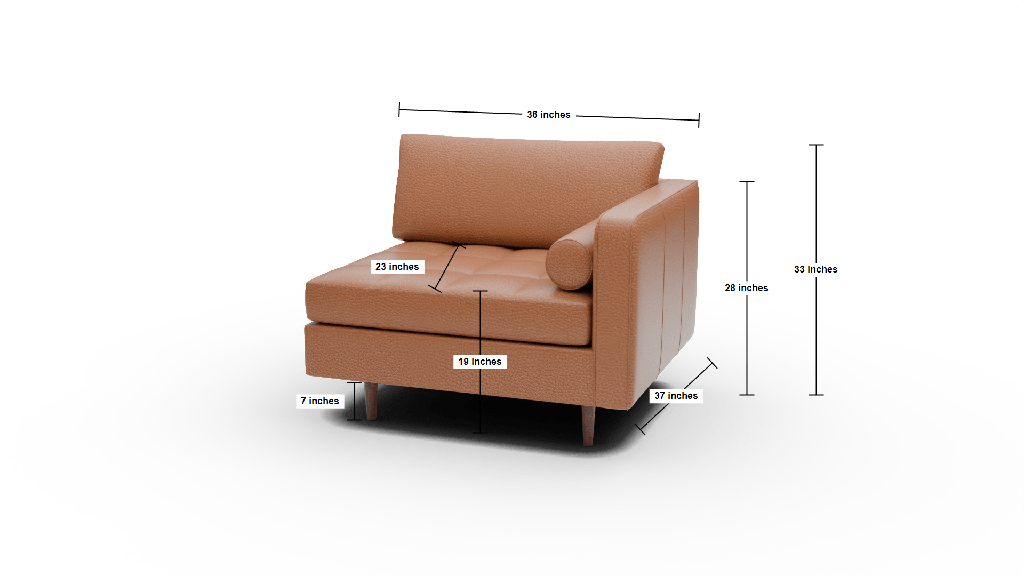 Ladybird Leather Raf Chair - Dimensions