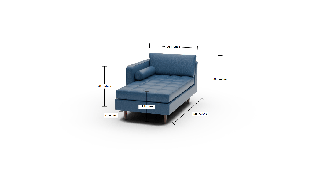 Ladybird Leather Laf Chaise - Dimensions