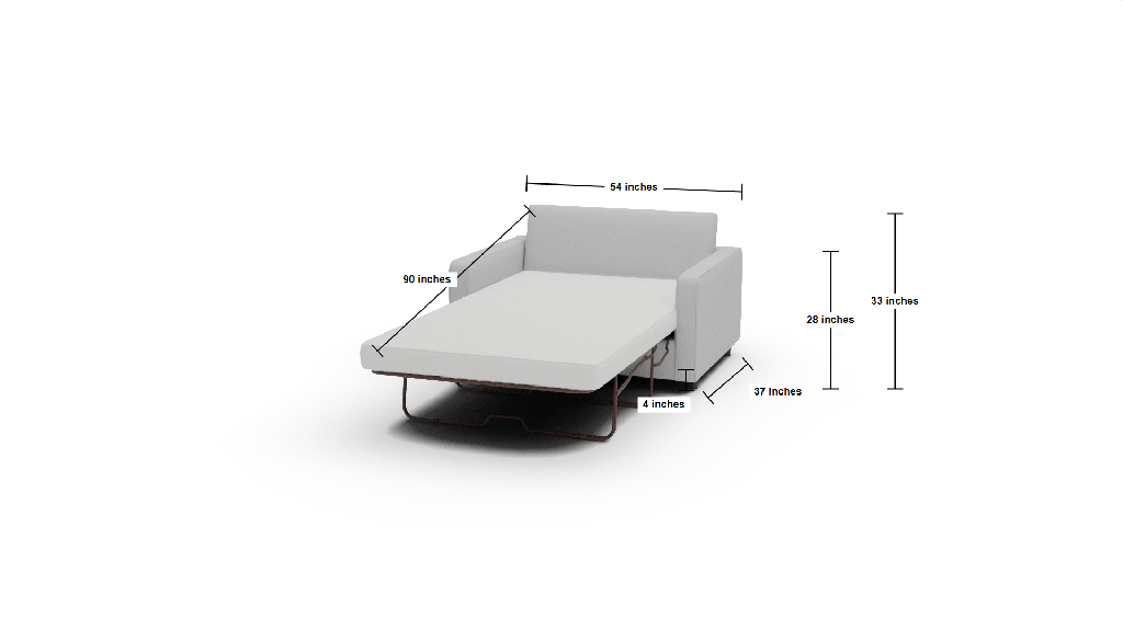 Ladybird 54" Twin Sleeper Chair - Dimensions