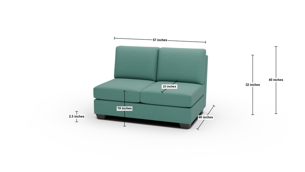Manor Armless Loveseat - Dimensions