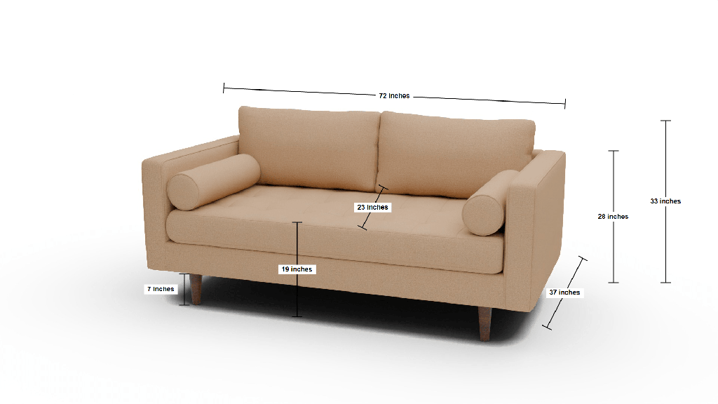 Ladybird 72" Loveseat - Dimensions