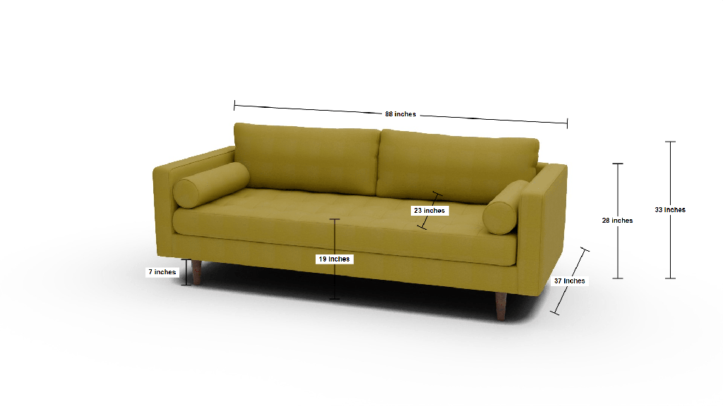 Ladybird 88" Sofa - Dimensions