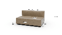Brentwood 56" Leather Armless Loveseat - Dimensions