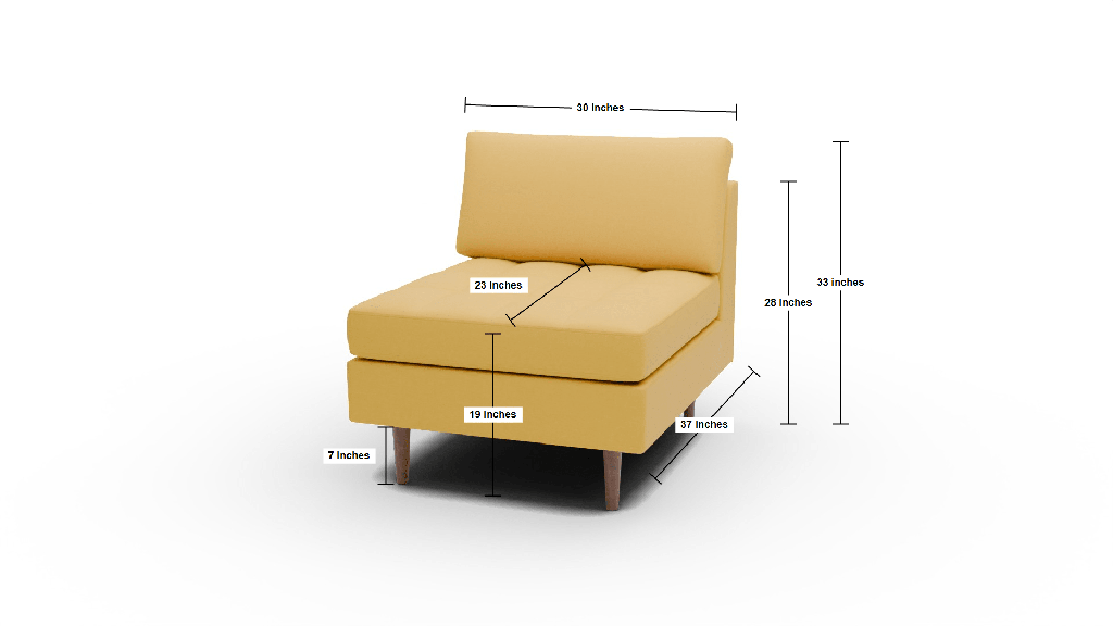 Ladybird Armless Chair - Dimensions