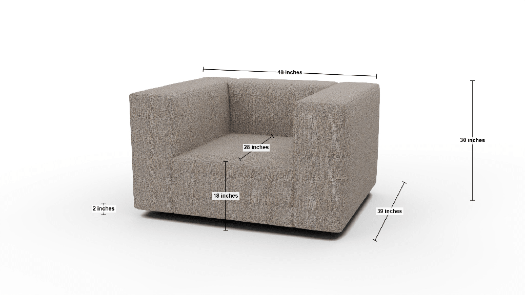 Brentwood 48" Arm Chair - Dimensions
