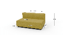 Brentwood 56" Armless Loveseat - Dimensions