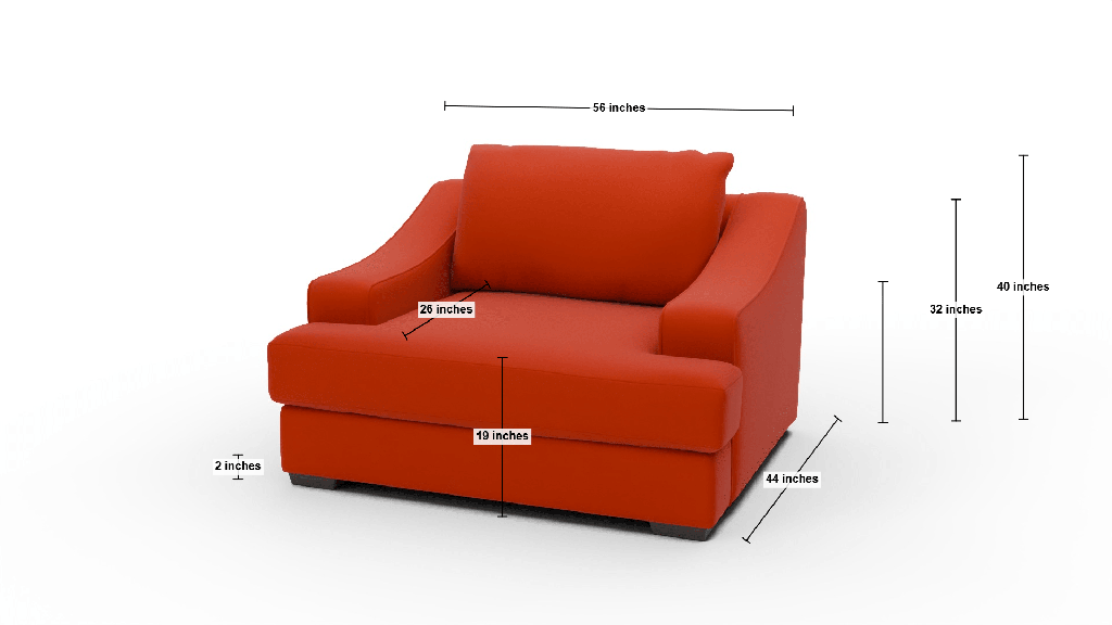 Austonian 56" Arm Chair - Dimensions