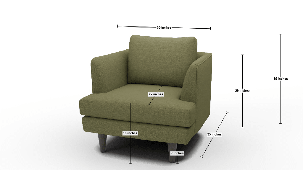 Rainey 35" Armchair - Dimensions