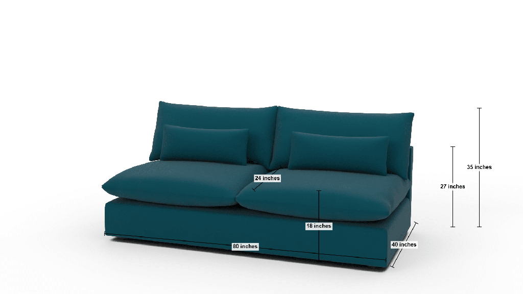 Bouldin Armless Sofa - Dimensions