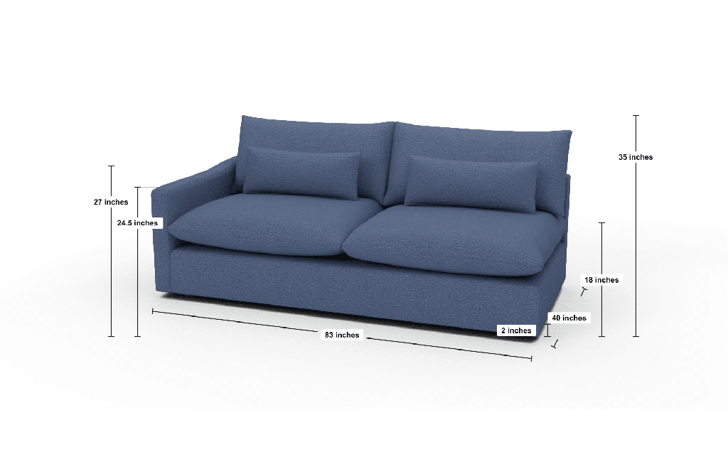 Bouldin Laf Sofa - Dimensions