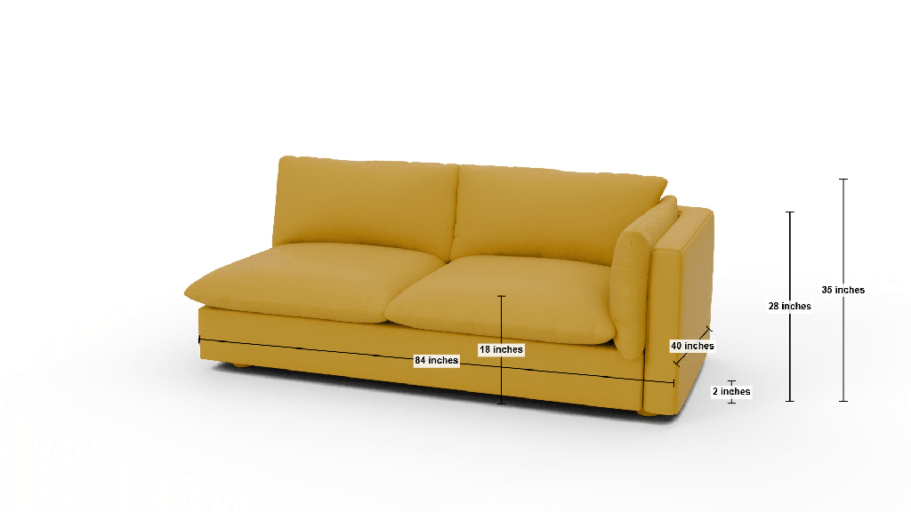 SoCo RAF Sofa - Dimensions