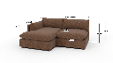 SoCo 84" LAF Arm Reversible Chaise Sofa - Dimensions