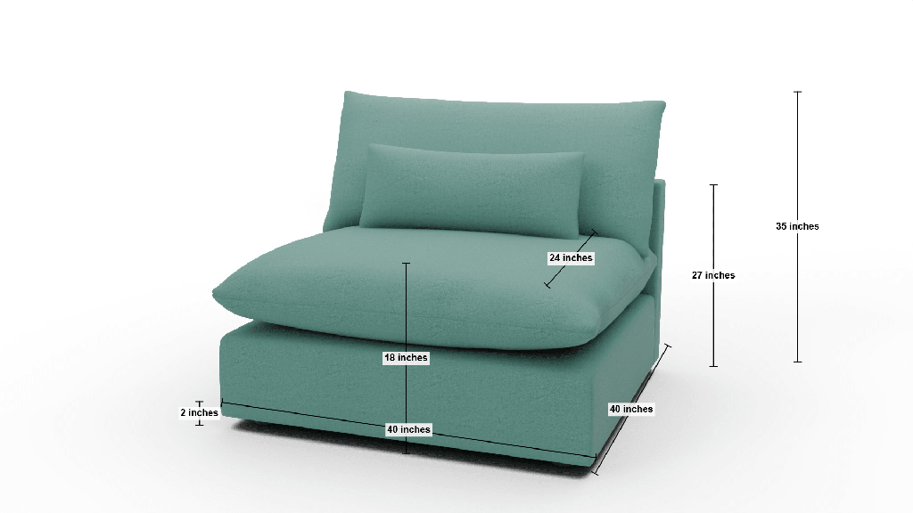 Bouldin Armless Chair - Dimensions