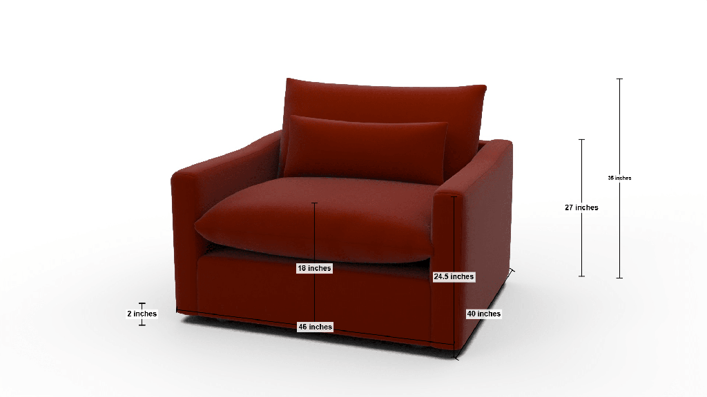 Bouldin 46" Arm Chair - Dimensions