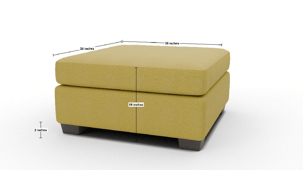 Track Cocktail Ottoman - Dimensions