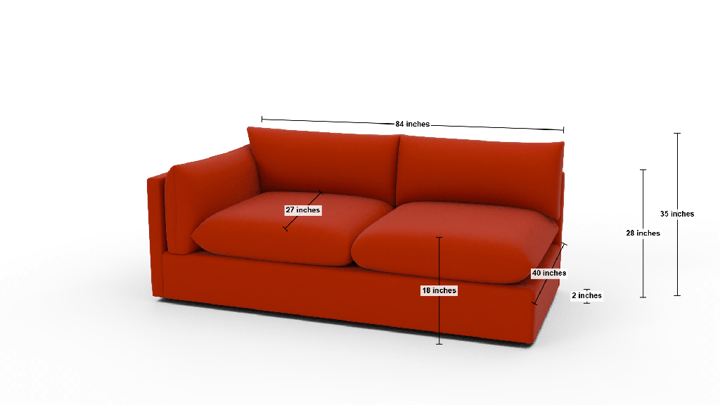 SoCo LAF Sofa - Dimensions