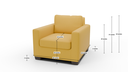 Track 36" Arm Chair - Dimensions