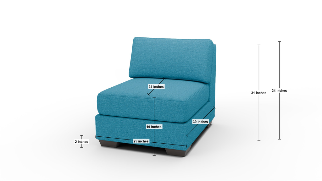 Track Armless Chair - Dimensions