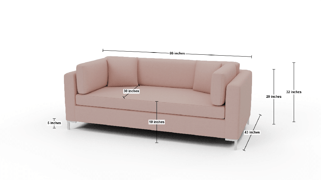 Bonnell 86" Sofa - Dimensions
