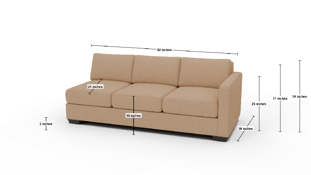 Track Raf Sofa - Dimensions