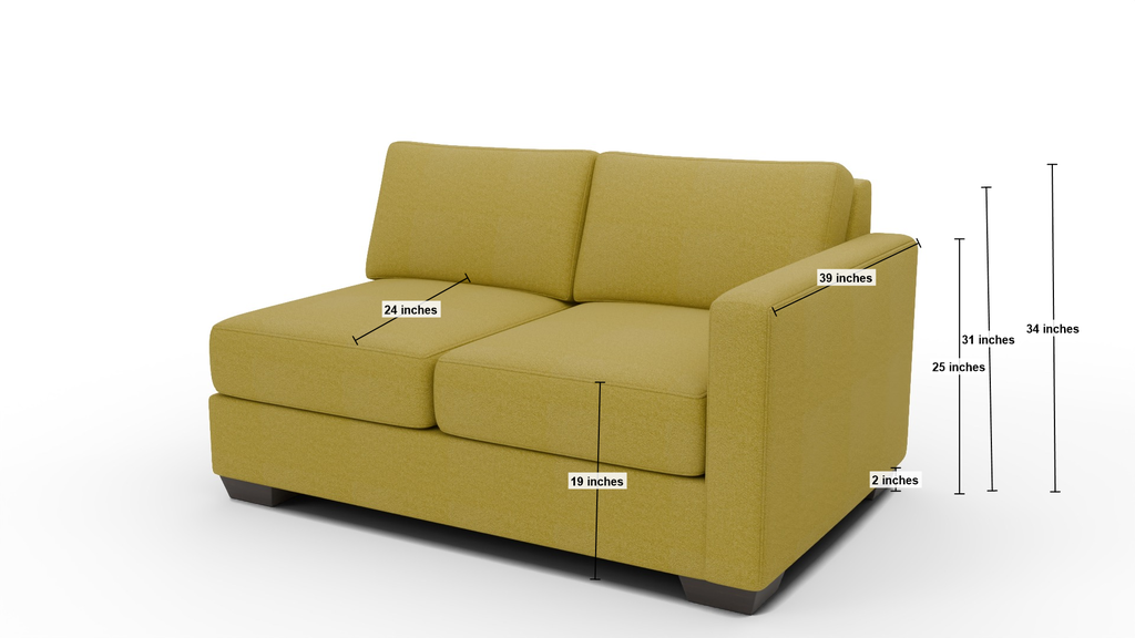 Track Raf Loveseat - Dimensions