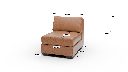 Track Leather Armless Chair - Dimensions