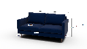 Wallace 69" Untufted Loveseat - Dimensions