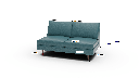 Wallace Leather Untufted Armless Loveseat - Dimensions