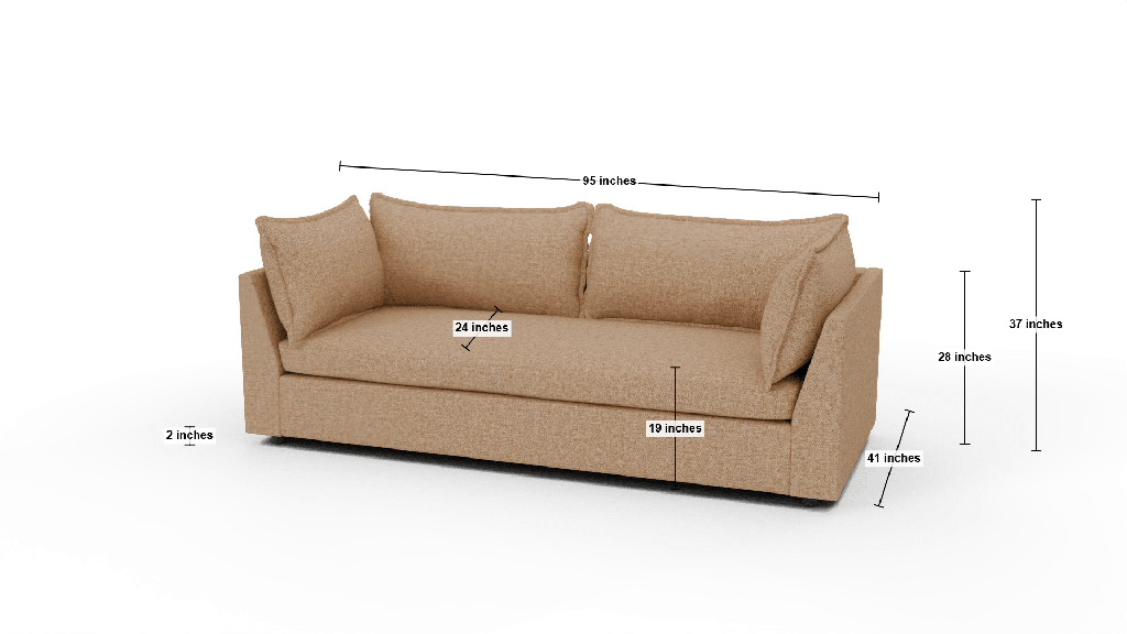 Cherrywood 95" Sofa - Dimensions