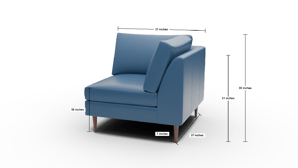 Wallace Leather Untufted Corner Unit - Dimensions
