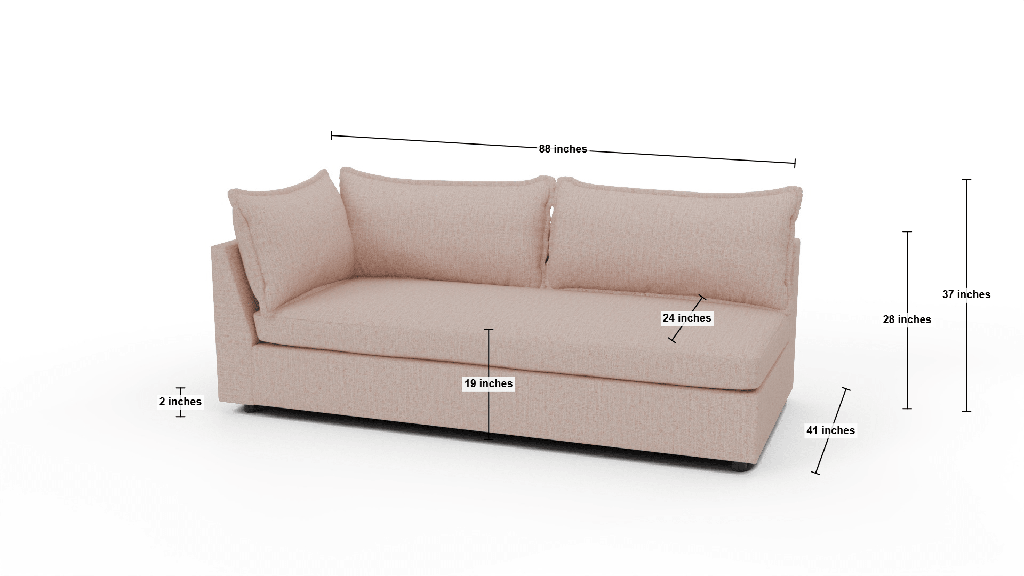 Cherrywood Laf Sofa - Dimensions
