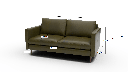 Wallace 69" Leather Untufted Loveseat - Dimensions