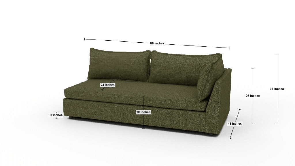 Cherrywood Raf Sofa - Dimensions