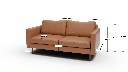 Wallace 74" Leather Untufted Apartment Sofa - Dimensions