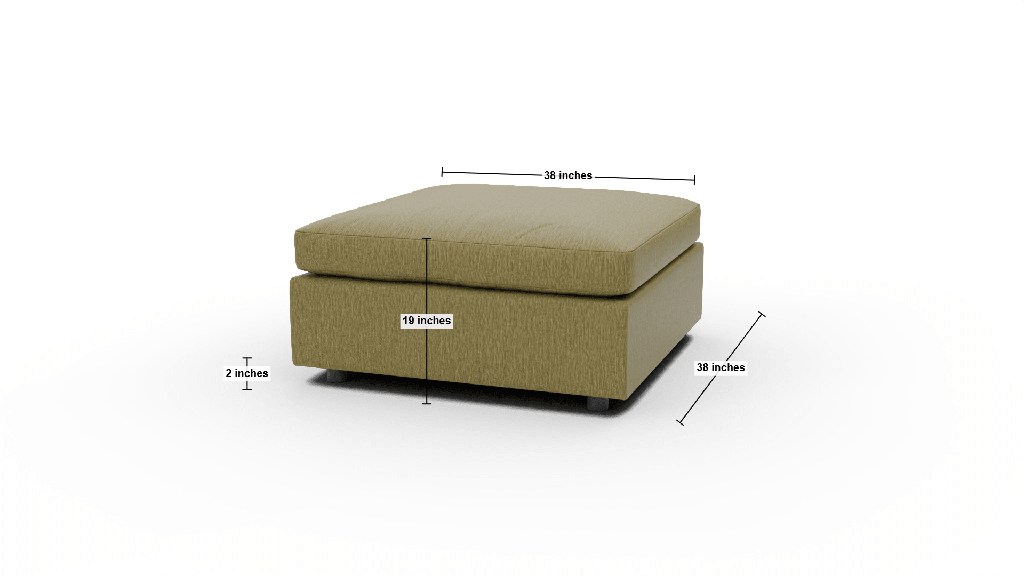 Cherrywood Cocktail Ottoman - Dimensions
