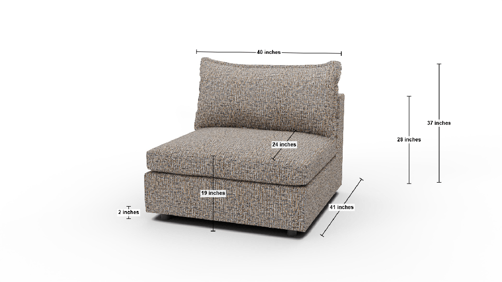 Cherrywood Armless Chair - Dimensions