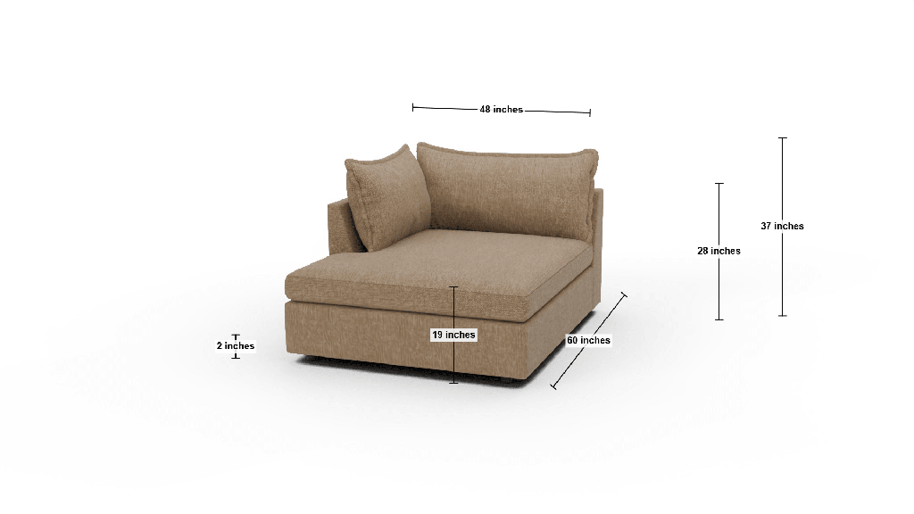 Cherrywood Laf Chaise - Dimensions