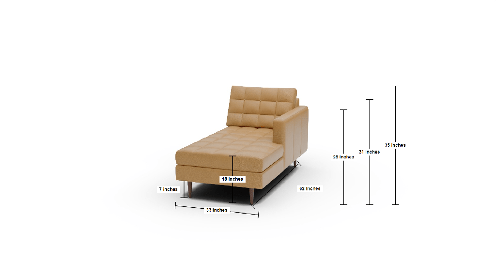 Wallace Leather Raf Chaise - Dimensions