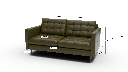 Wallace 69" Leather Loveseat - Dimensions
