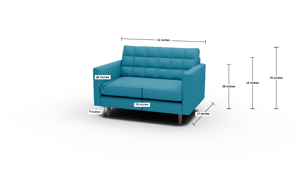 Wallace 52" Chair 1/2 - Dimensions