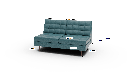 Wallace Leather Armless Loveseat - Dimensions