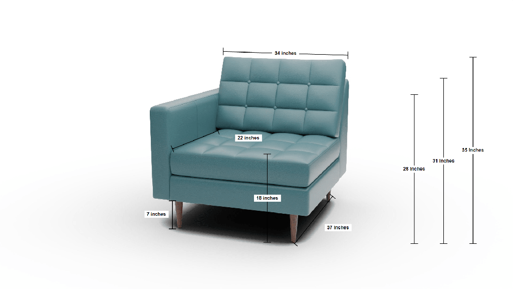 Wallace Leather Laf Chair - Dimensions