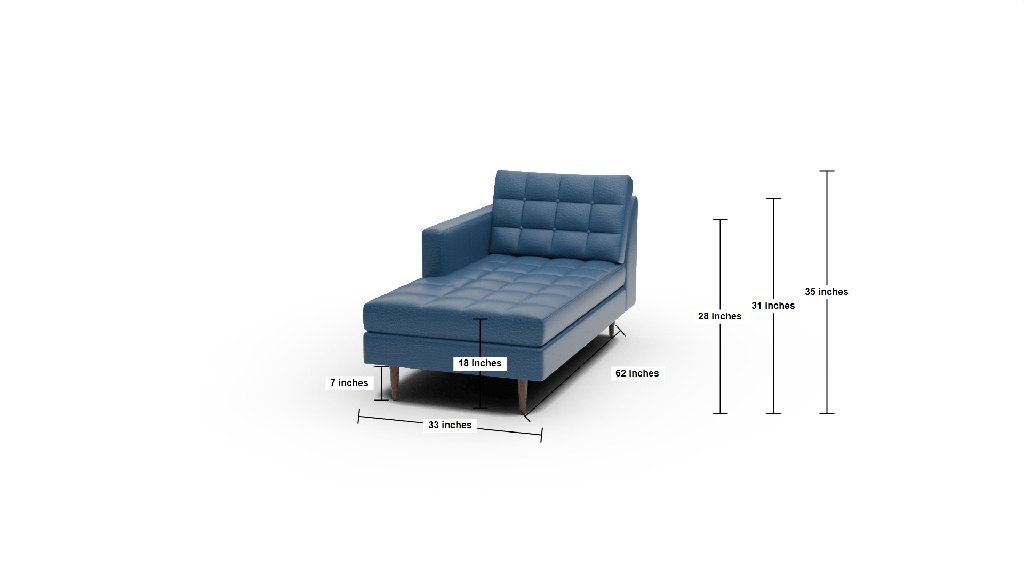 Wallace Leather Laf Chaise - Dimensions