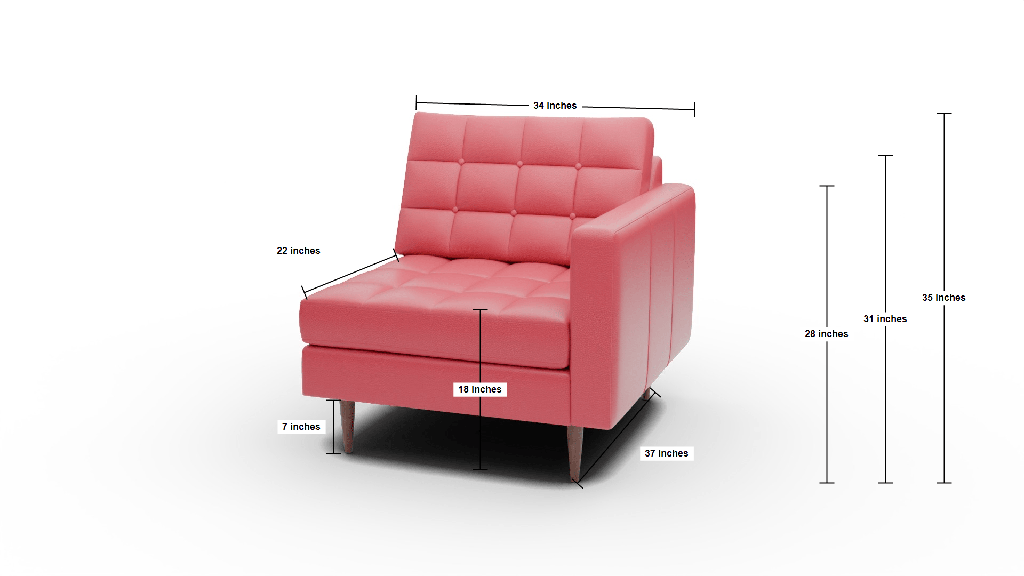 Wallace Leather Raf Chair - Dimensions