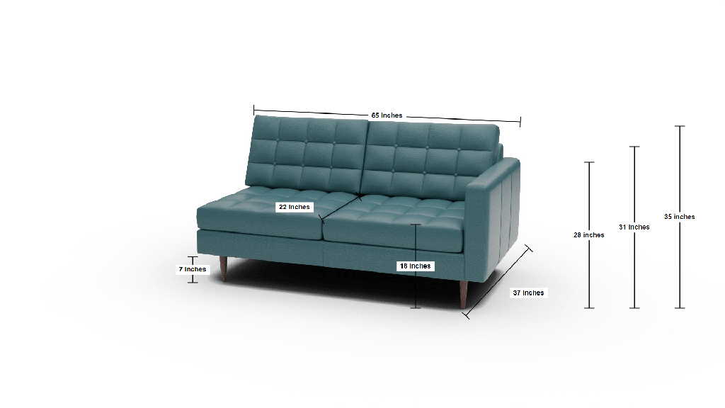Wallace Leather Raf Condo Sofa - Dimensions